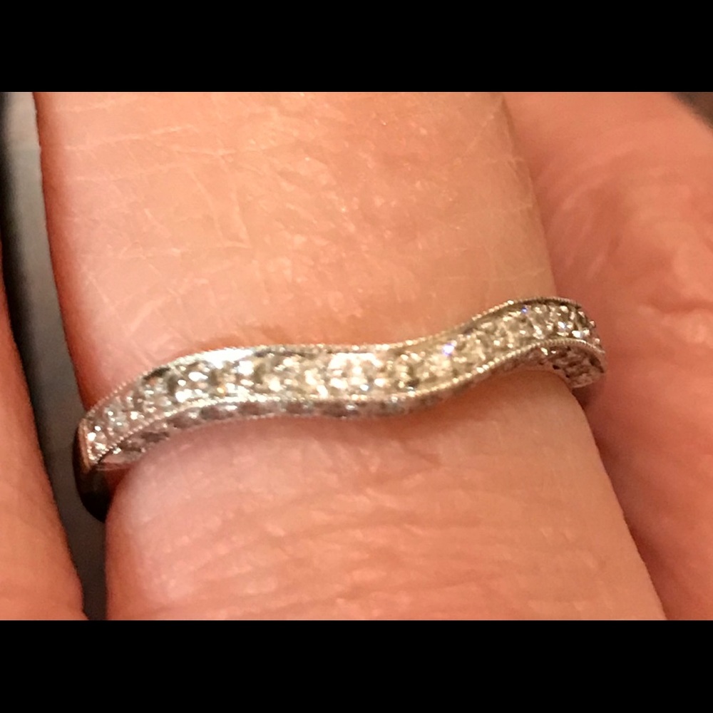 18K White Gold & Diamond Wedding Band